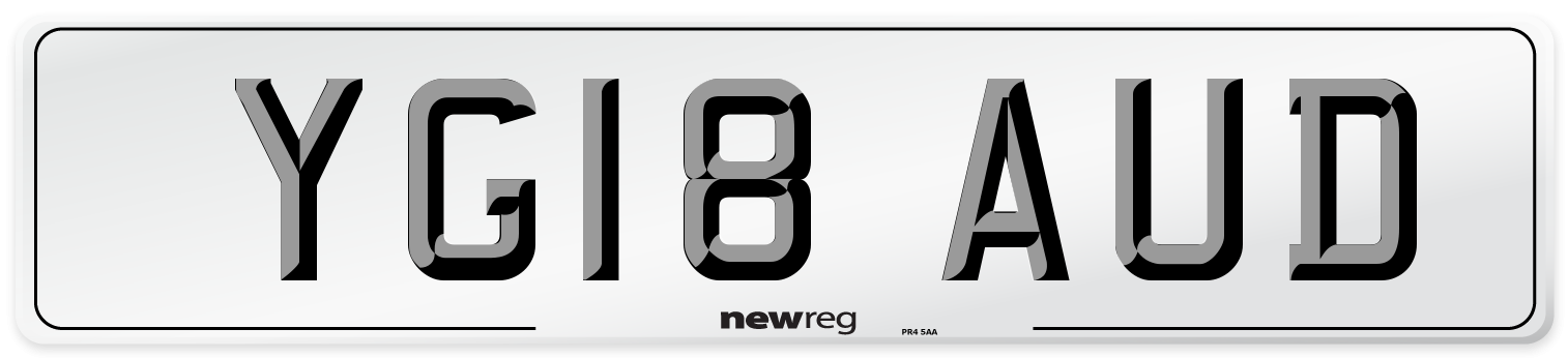 YG18 AUD Number Plate from New Reg